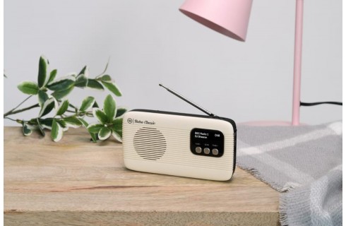 View Quest Retro Classic Compact Portable DAB+ & FM Radio & Bluetooth Speaker - Cream